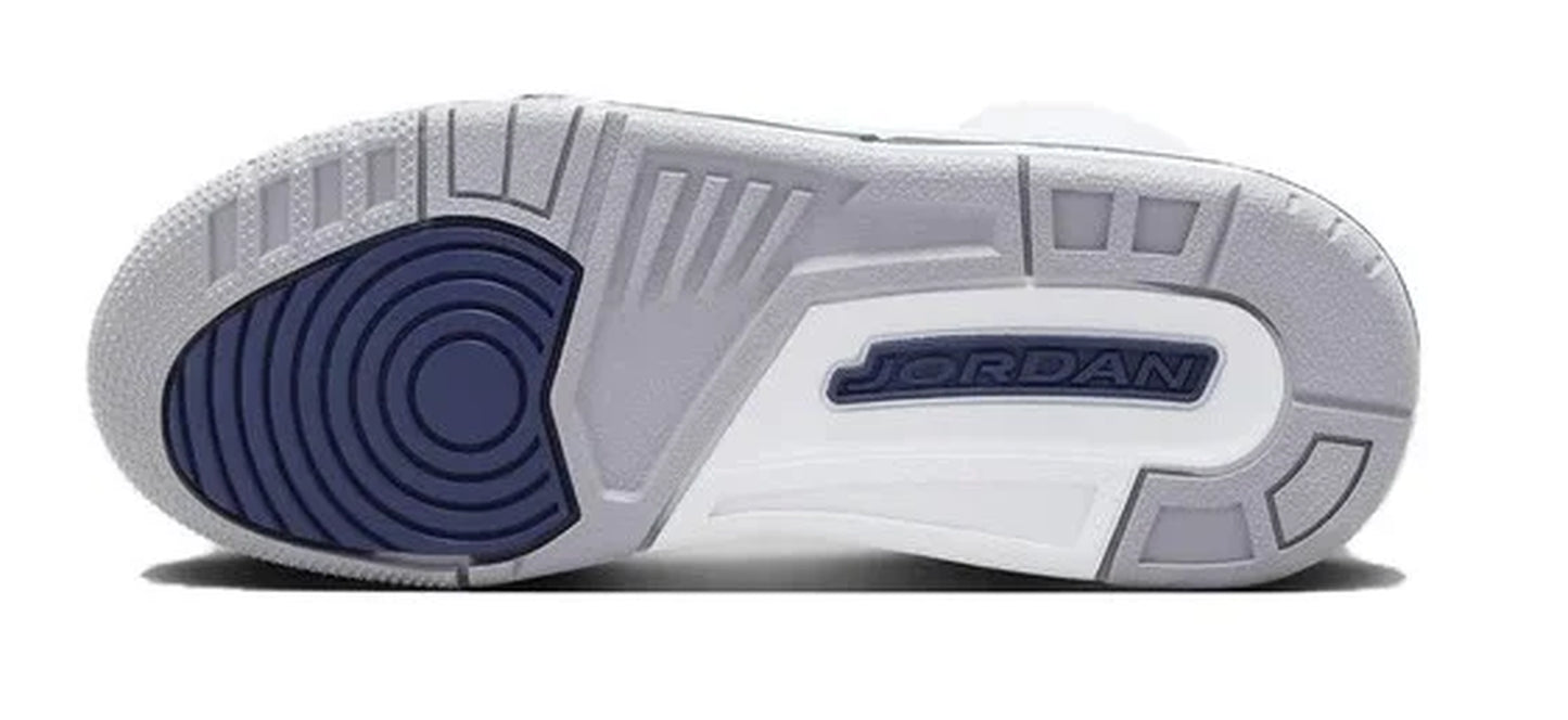 Big Kid'S 3 Retro White/Midnight Navy (DM0967 140) - 4.5