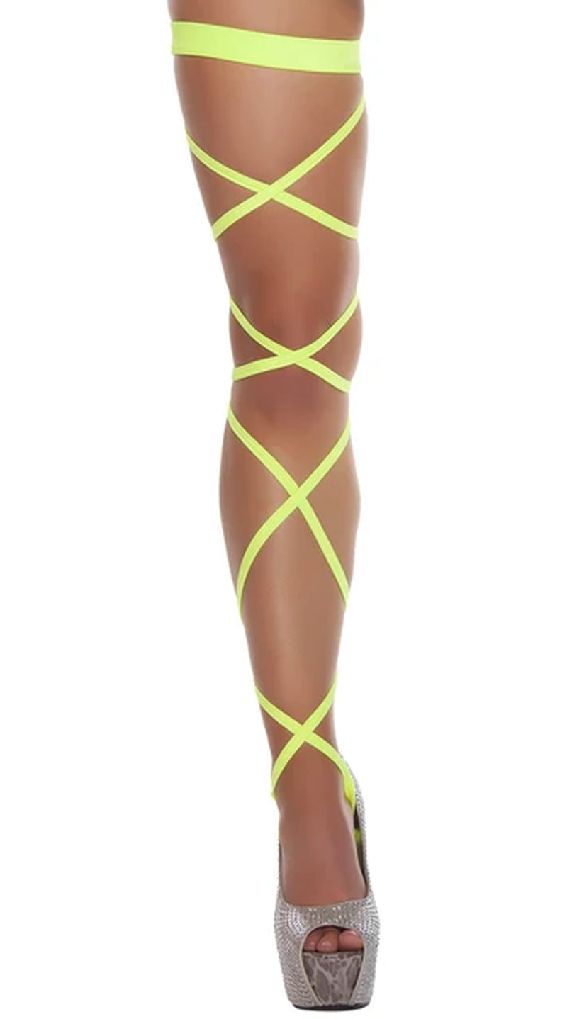 Sexy Women Lingerie Bandage Fishnet Stockings Thigh-High Studded Thigh High Leg Rave Wraps Strappy Tights