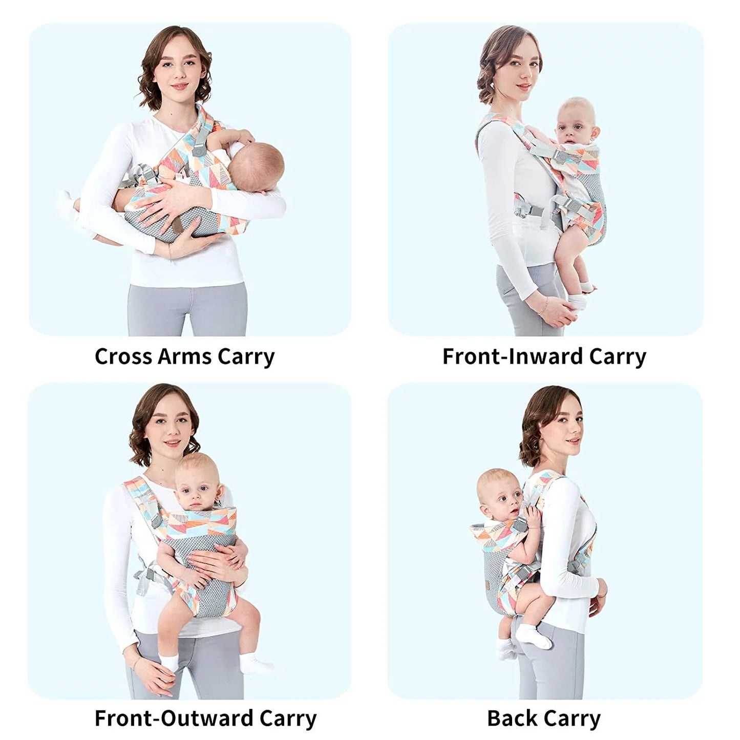 Baby Carrier, 4-In-1 Leaf Baby Carrier, Front and Back Baby Sling with Adjustable Holder