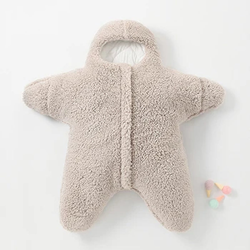 0-9 Months Newborn Clothes Winter Keeping Warm Baby Sleeping Bag Soft Fleece Infant Sleepsack Cute Starfish Baby Siamese Clothes