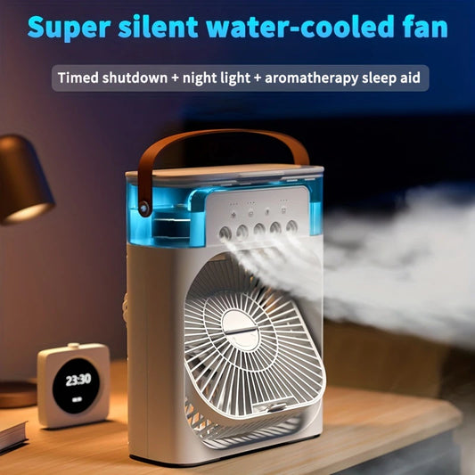 Portable Air Conditioner Fan Household Small Air Cooler Humidifier Hydrocooling Fan Portable Air Adjustment for Office 3 Speed