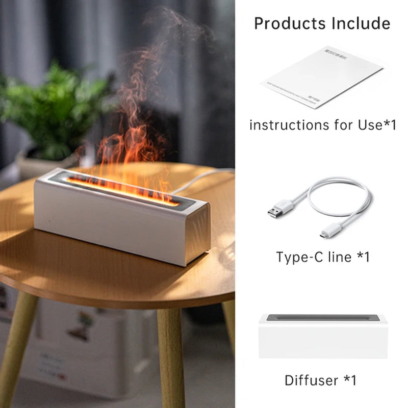 7 Colorful Flame Diffuser 150Ml USB Air Humidifier Aromatherapy Essential Oil Diffuser Fragrance Diffuser for Bedroom