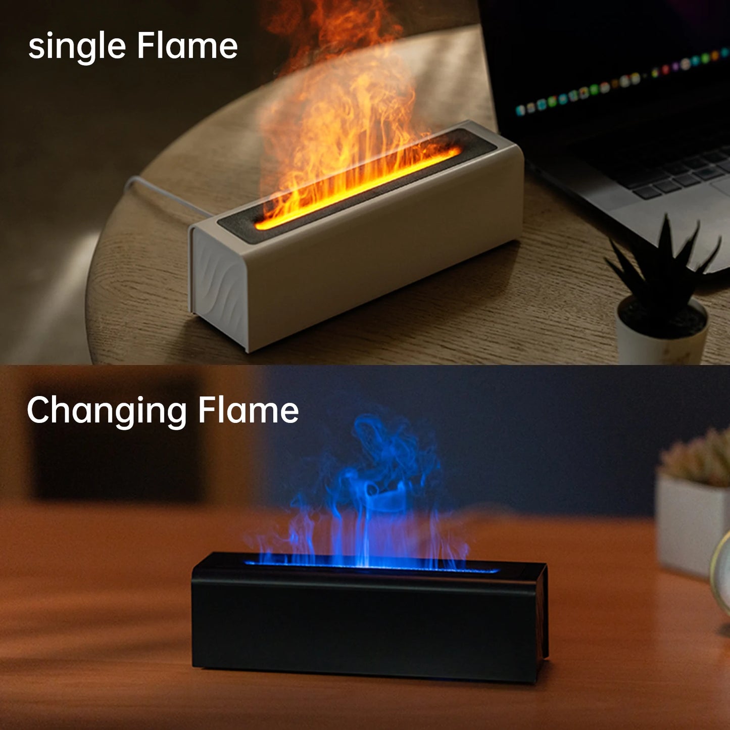 7 Colorful Flame Diffuser 150Ml USB Air Humidifier Aromatherapy Essential Oil Diffuser Fragrance Diffuser for Bedroom