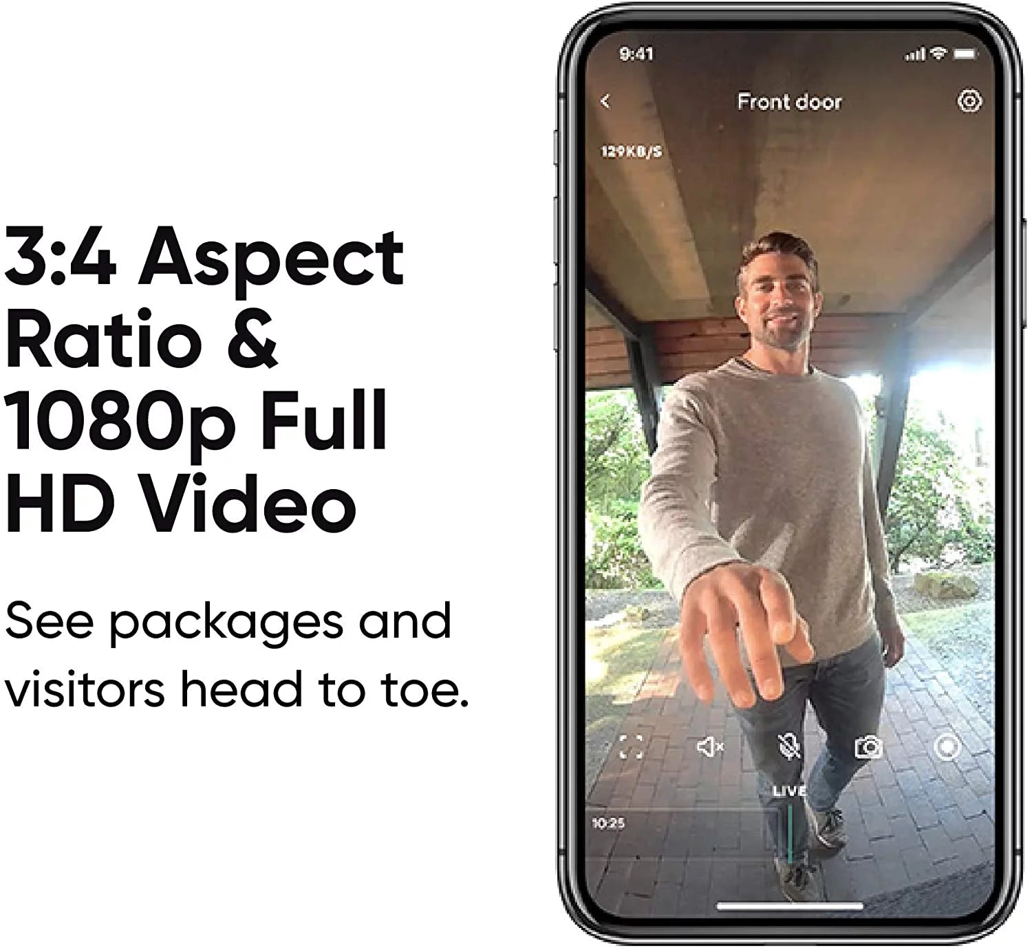 Video Doorbell (Chime Included), 1080P HD Video, 3:4 Aspect Ratio: 3:4 Head-To-Toe View, 2-Way Audio, Night Vision, Hardwired