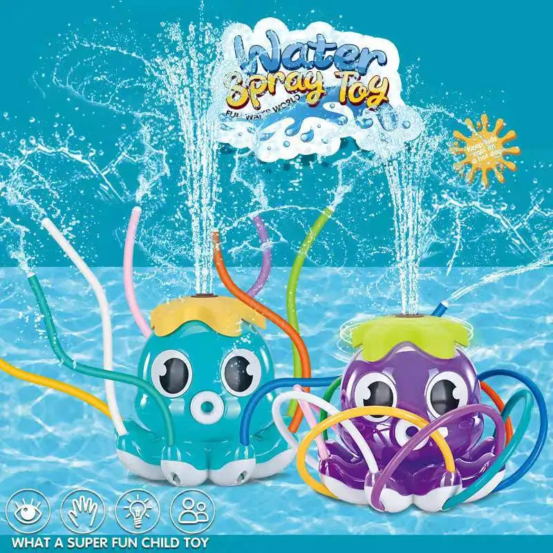 Outdoor Octopus Water Sprinkler Toys Backyard Garden Water Toys Lawn Summer Yard Cartoon Splash Sprinkler Baby Bath Toy for Kids