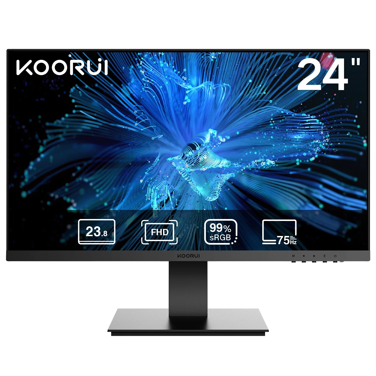 24" 1080P Computer Monitor, 75Hz, Frameless, HDMI, VGA, 75 X 75 Mm VESA, Tilt, Black, 24N1A