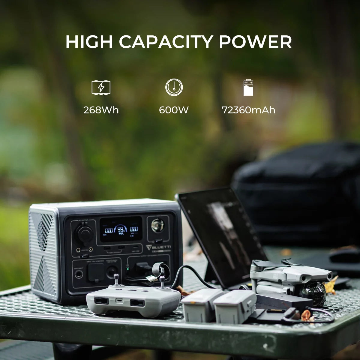 EB3A Portable Generator, W/Carry Bag,600W Solar Generator, 268Wh Lifepo4 Power Station for Camping, Home Use, Emergency