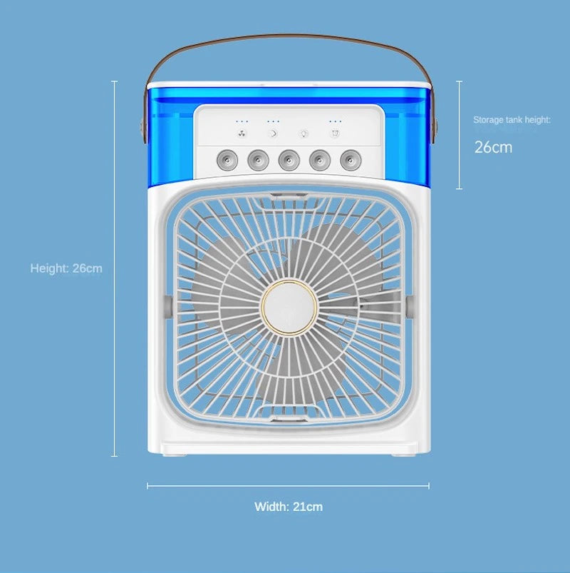 Portable Humidifier Fan Air Conditioner Household Small Air Cooler Hydrocooling Portable Air Adjustment for Office 3 Speed Fan