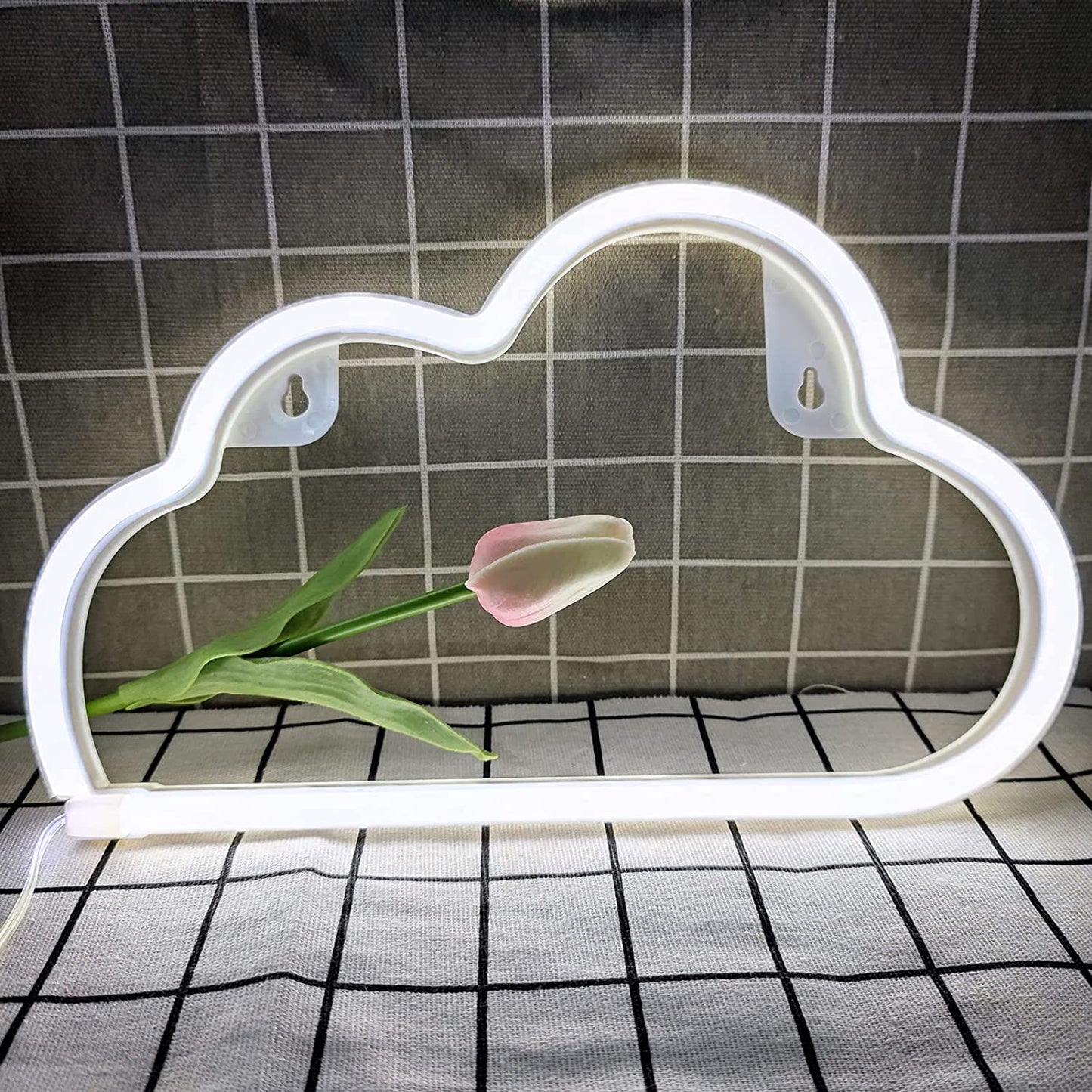 Cloud Neon Signs, LED Cloud Neon Light for Wall Decor, Battery or USB Powered Cloud Sign Shaped Decoration Wall Lights for Bedroom Aesthetic Teen Girl Kid Room Christmas Birthday Wedding Party White