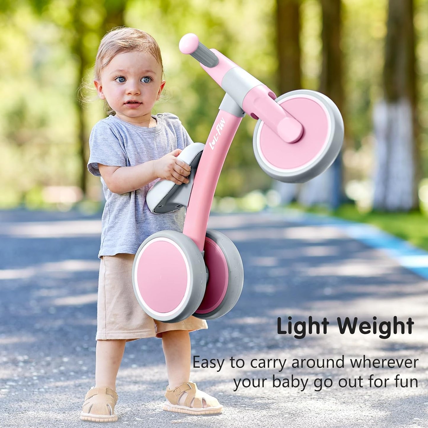 Baby Balance Bike 1 Year Old Toy, Gifts for One Year Old Girl and Boys, Baby Toys 12-18 Months Birthday Gifts Pink