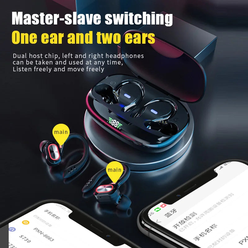 True Wireless Earphones Sport Waterproof Bluetooth 5.2 Headphones Hifi Stereo Earhook TWS Headset Gaming Earbuds