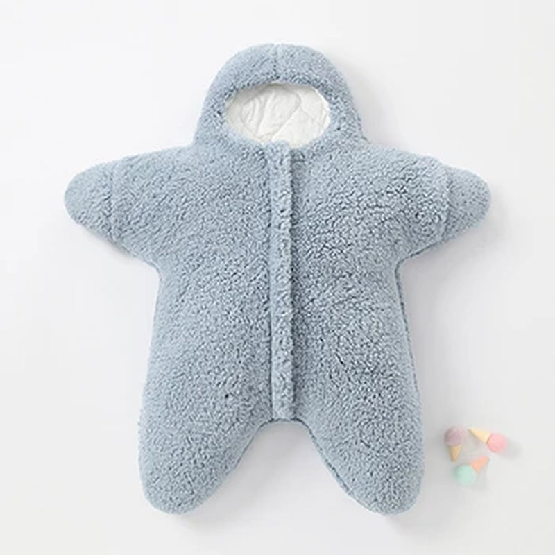 0-9 Months Newborn Clothes Winter Keeping Warm Baby Sleeping Bag Soft Fleece Infant Sleepsack Cute Starfish Baby Siamese Clothes