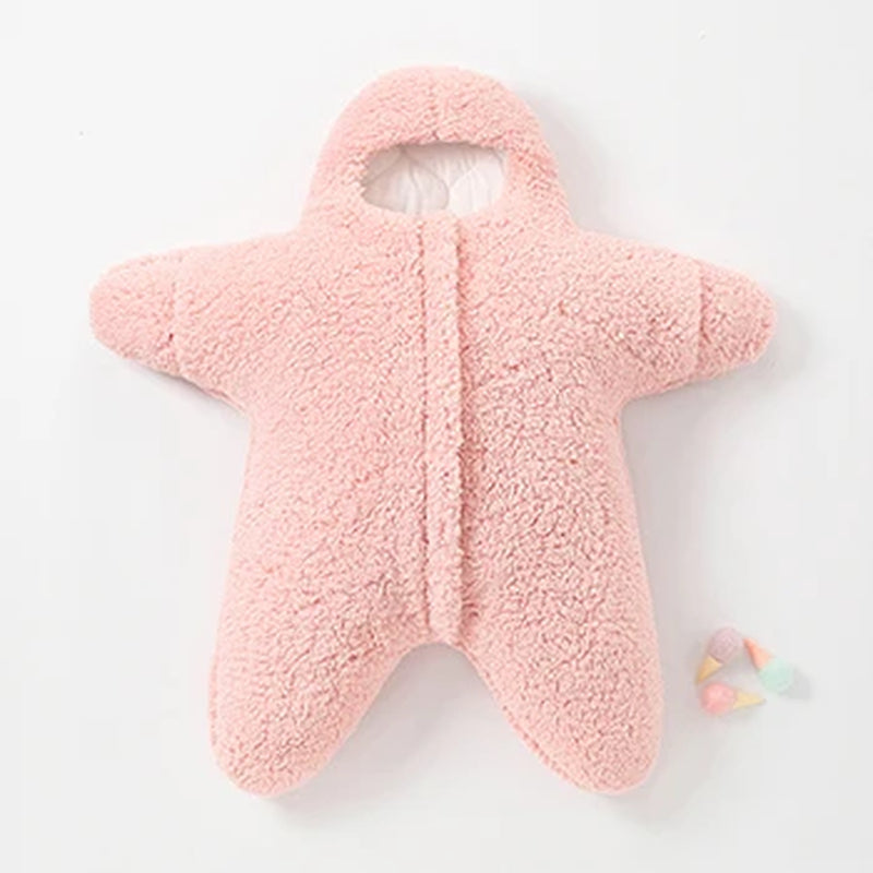 0-9 Months Newborn Clothes Winter Keeping Warm Baby Sleeping Bag Soft Fleece Infant Sleepsack Cute Starfish Baby Siamese Clothes