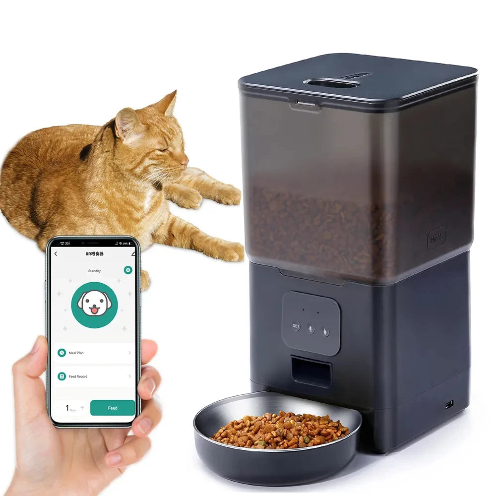 6L Automatic Pet Feeder Smart Food Dispenser for Cats Dogs Timer Stainless Steel Bowl Auto Dog Cat Pet Feeding Pet Supplies