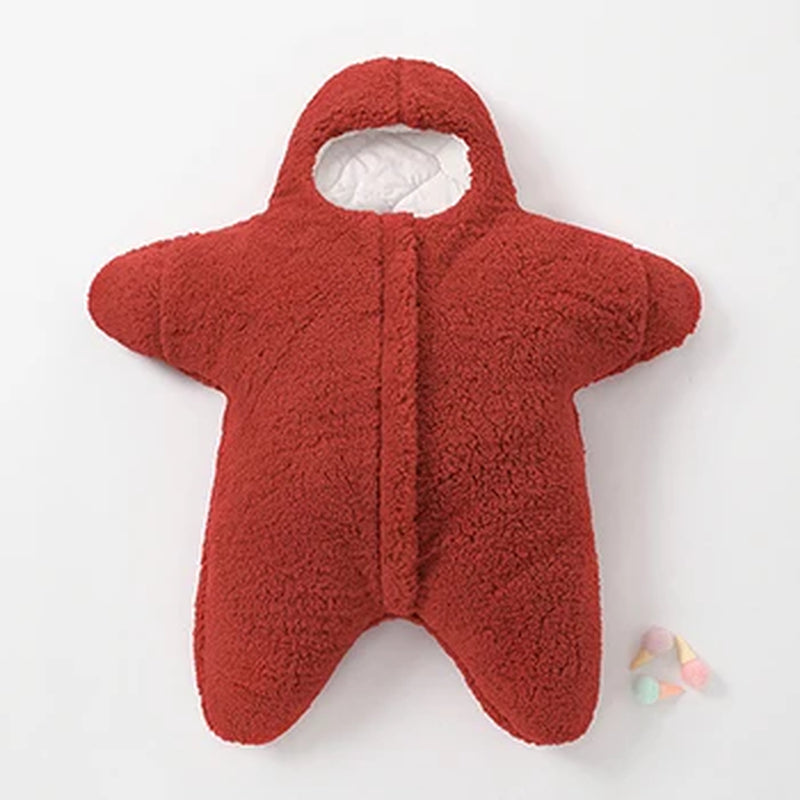 0-9 Months Newborn Clothes Winter Keeping Warm Baby Sleeping Bag Soft Fleece Infant Sleepsack Cute Starfish Baby Siamese Clothes